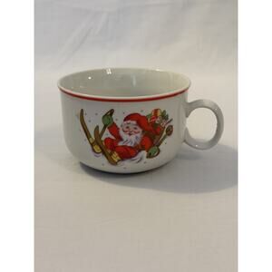 Vintage Czechoslovakia Porcelain Mug Christmas Santa Claus Porcelánka Lubenec